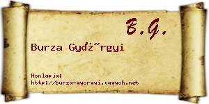 Burza Györgyi névjegykártya